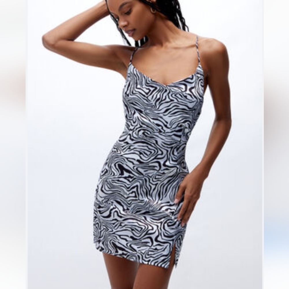 UO TWIN imprint mini slip dress